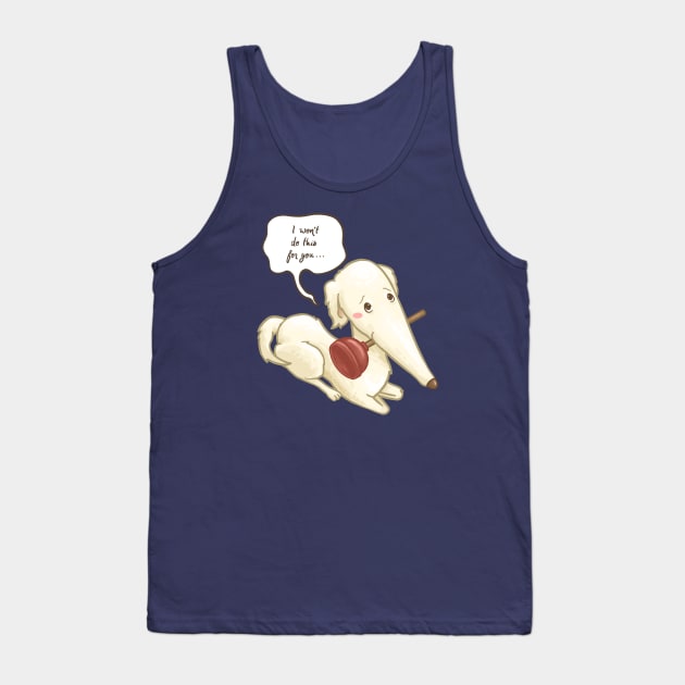 Borzoi Dog Holding a Plunger Tank Top by Khotekmei